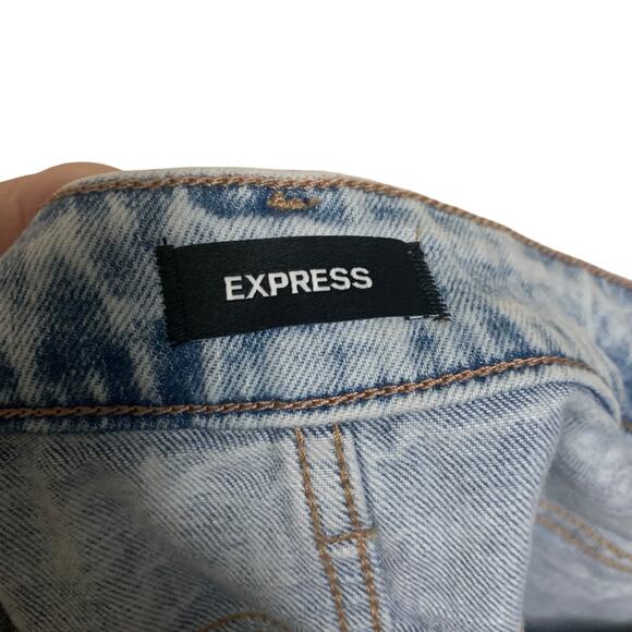Express 90s Ankle Boot Mid Rise Light Wash Jeans Womens OS (M) - Picture 7 of 11